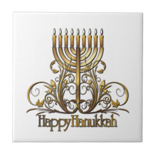 Menorah Hanukkah Grueting Fliese