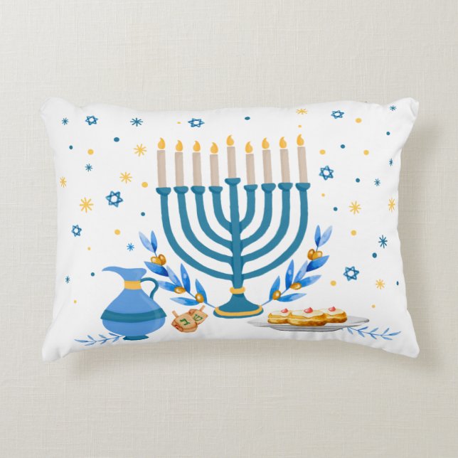 Menorah Hanukkah Holiday Dekokissen (Vorderseite)