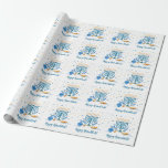 Menorah Hanukkah Holiday Geschenkpapier<br><div class="desc">Machen Sie Chanukah etwas Besonderes und geben Sie Ihr Bestes zu Familie und Freunden mit diesem dekorativen Hanukkah Packpapier. Eine Hanukkah-Szene mit einer Menorah,  Sufganiyot (Donuts),  dreiblättrigen und Olivenzweigen wird in einem Aquarelleffekt dargestellt. Fügen Sie Ihre eigene benutzerdefinierte Nachricht hinzu. Verfügbar mit passenden Produkten.</div>