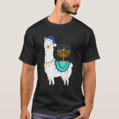 Menorah Hanukkah Llama Cute Alpaca Chanukah Christ T-Shirt (Vorderseite)