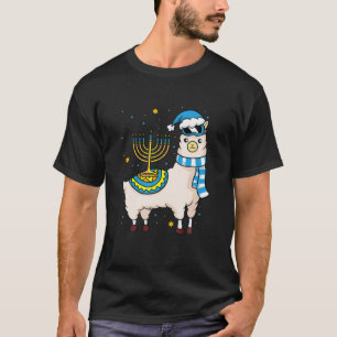 Menorah Hanukkah Llama Liebhaber Niedlicher Alpaca T-Shirt