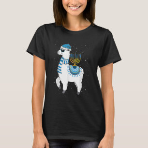 Menorah Hanukkah Llama Niedlich Alpaca Chanukah Ch T-Shirt