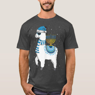 Menorah Hanukkah Llama Niedlich Alpaca Chanukah Ch T-Shirt