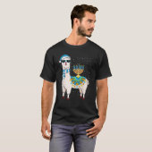 Menorah Hanukkah Llama Niedlich Alpaca Chanukah Ge T-Shirt (Vorne ganz)