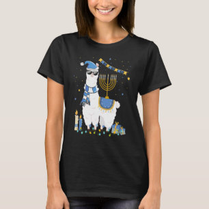 Menorah Hanukkah Llama Niedlich Alpaca Chanukah Ho T-Shirt