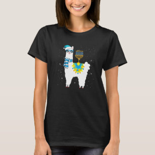 Menorah Hanukkah Llama Niedlich Alpaca Chanukah T-Shirt
