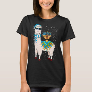 Menorah Hanukkah Llama Niedlich Alpaca Chanukah T-Shirt