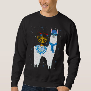 Menorah Hanukkah Llama Niedlich Llama Alpaca Chanu Sweatshirt