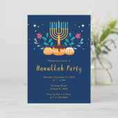 Menorah Hanukkah Party Einladung (Stehend Vorderseite)