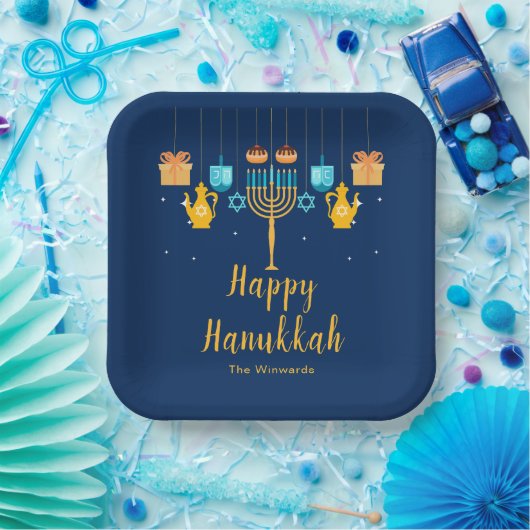 Menorah Hanukkah Party Plates Pappteller (Party)