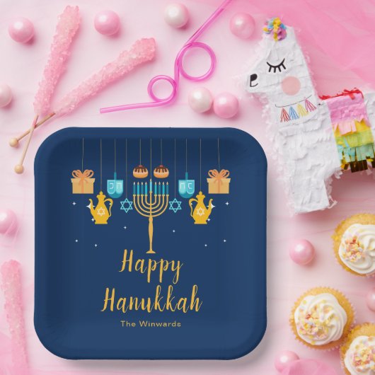 Menorah Hanukkah Party Plates Pappteller (Party)