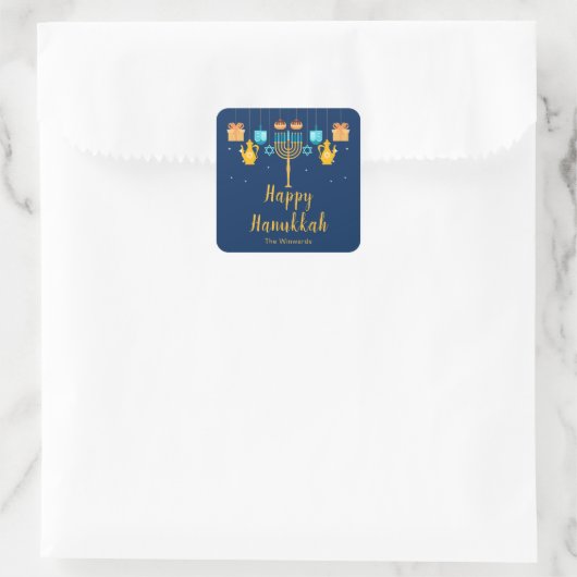 Menorah Hanukkah Party Sticker (Tasche)