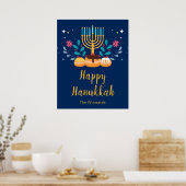 Menorah Hanukkah Party Welcome Poster (Küche)