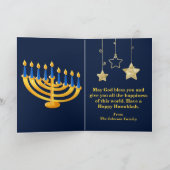 Menorah Happy Hanukkah Feiertagskarte (Innenseite)