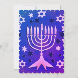 Menorah - Happy Hanukkah Flat Feiertagskarte