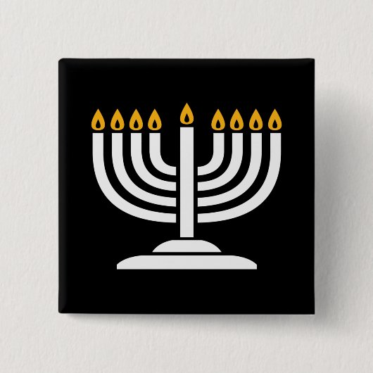 Menorah - Happy Hanukkah Jewish Holiday Gift Button (Vorderseite)