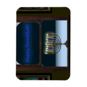 Menorah im Fenster Magnet (Vertikal)