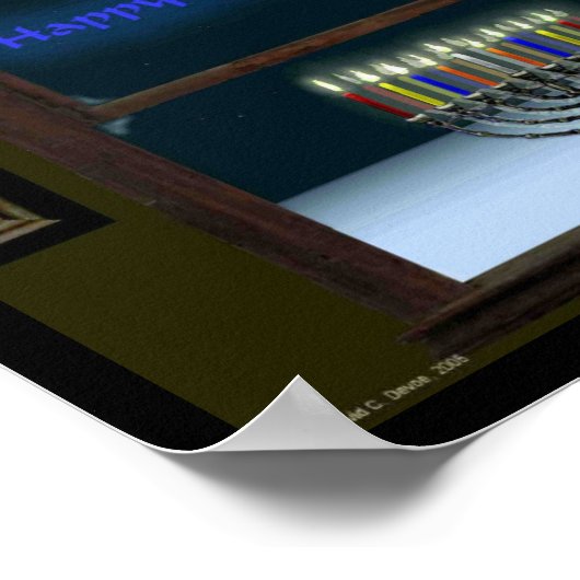 Menorah im Fenster Poster (Ecke)