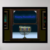 Menorah im Fenster Poster (Vorne)