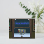 Menorah im Fenster Postkarte (Stehend Vorderseite)
