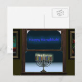 Menorah im Fenster Postkarte (Vorne/Hinten)
