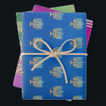 Menorah im Verlauf Geschenkpapier Set<br><div class="desc">Menorah auf Gradientenwrapping Paper Sheets</div>