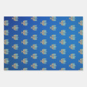 Menorah im Verlauf Geschenkpapier Set (Vorderseite)