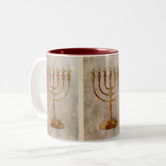 Menorah Israel Tasse Tasse Tazza (Vorderseite Links)
