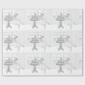 Menorah Katzen-Farbton-Geschenk-Verpackung Geschenkpapier (Flach)