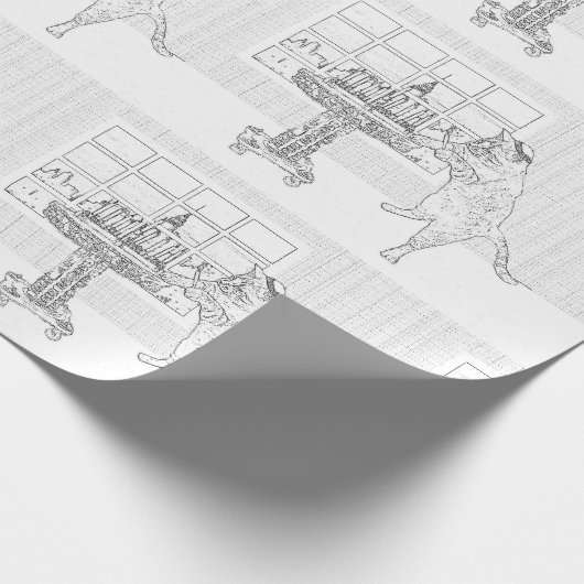 Menorah Katzen-Farbton-Geschenk-Verpackung Geschenkpapier (Ecke)