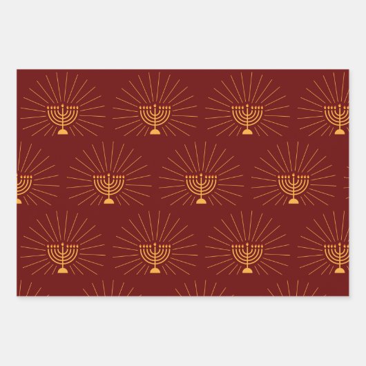 Menorah Lichter Hanukkah Celebration Geschenkpapier Set (Vorderseite 2)