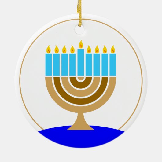 Menorah - Minimalistisch modern Keramik Ornament (Hinten)