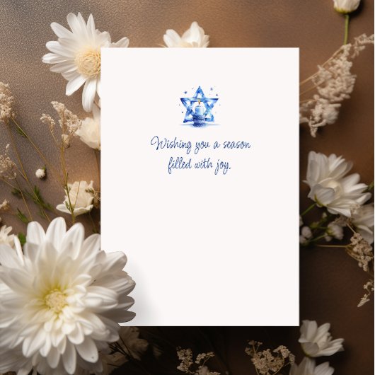 Menorah mit brennenden Kerzen Happy Hanukkah Card