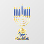 Menorah mit Lights Happy Hanukkah Fensteraufkleber (Blatt)