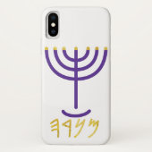 Menorah Paleo Hebrew Case-Mate iPhone Hülle (Rückseite)
