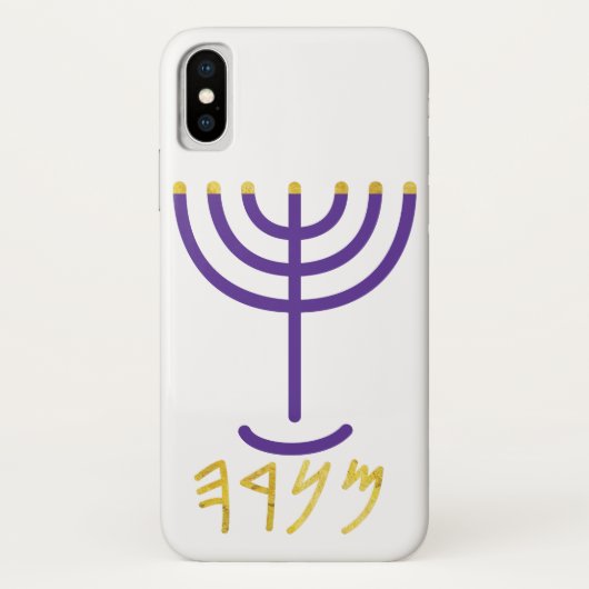 Menorah Paleo Hebrew Case-Mate iPhone Hülle (Rückseite)