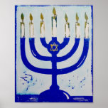 Menorah Poster, 8 x 10 Zoll Poster<br><div class="desc">Diese Menorah kommt von einem meiner originalen linocut drucken!</div>