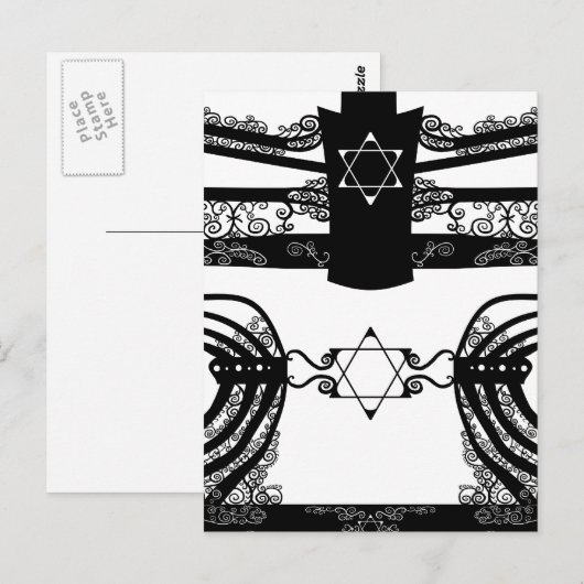 Menorah Postkarte (Vorne/Hinten)