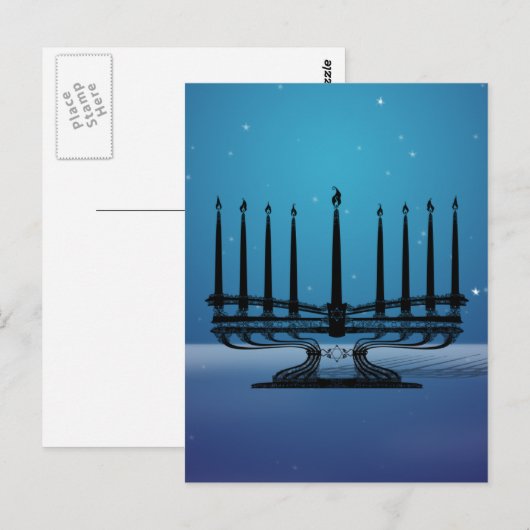 Menorah Postkarte (Vorne/Hinten)