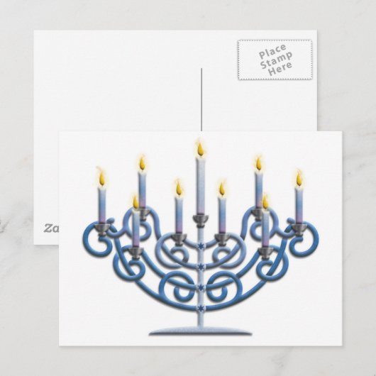 Menorah Postkarte (Vorne/Hinten)