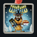 Menorah Ren Ornament Aus Metall<br><div class="desc">Ren mit menorah für Geweihe | New Vision Technologies Inc | AssetID: 85902187</div>