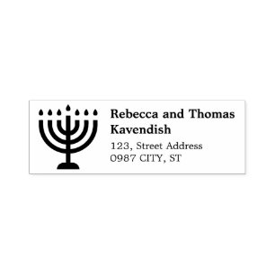 Menorah-Rücksendeadresse-Briefmarke Permastempel