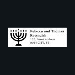 Menorah Rücksendeadresse selbstfärbende Briefmarke Permastempel<br><div class="desc">Rücksendeadresse Briefmarke mit einer Menorah. Gut für Hanukkah Grüße.</div>