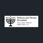Menorah Rücksendeadresse selbstfärbende Briefmarke Permastempel<br><div class="desc">Rücksendeadresse Briefmarke mit einer Menorah. Gut für Hanukkah Grüße.</div>