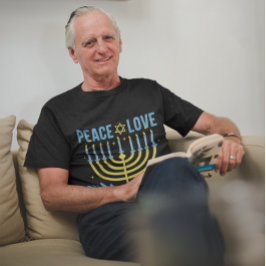 Menorah Star von David Blue Yellow Black Hanukkah T-Shirt