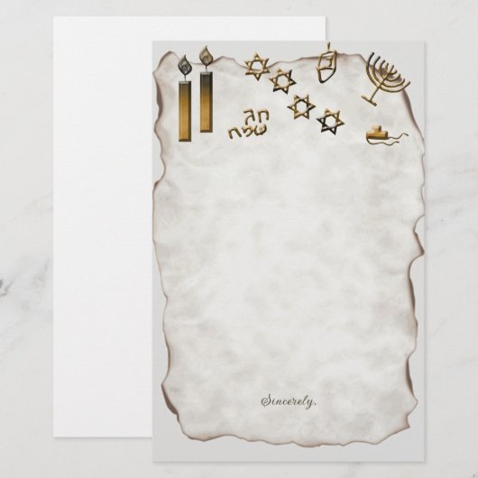 Menorah, Star von David Candles Briefpapier (Vorne/Hinten)