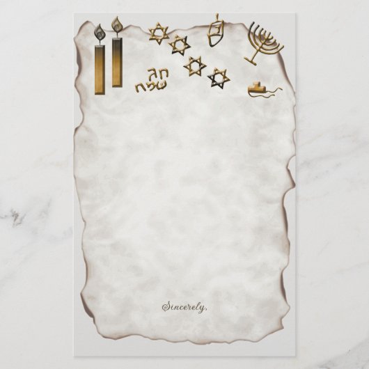 Menorah, Star von David Candles Briefpapier (Vorderseite)