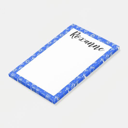 Menorah Star von David Hanukkah CUSTOMIZED Notepad Post-it Klebezettel (angewinkelt)