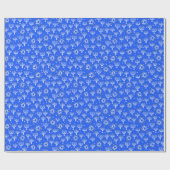 Menorah Star von David Hanukkah Pattern Blue Gesch Geschenkpapier (Flach)
