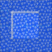 Menorah Star von David Hanukkah Pattern Blue White Stoff (Kachel)